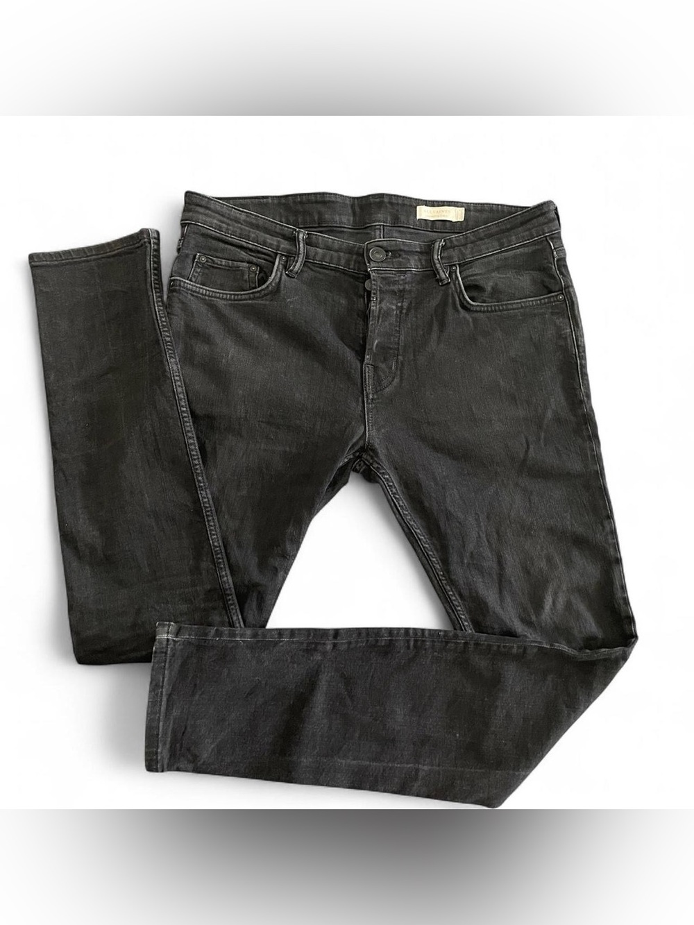 Men’s Black AllSaints Cigarette Skinny Jeans Size 34x30